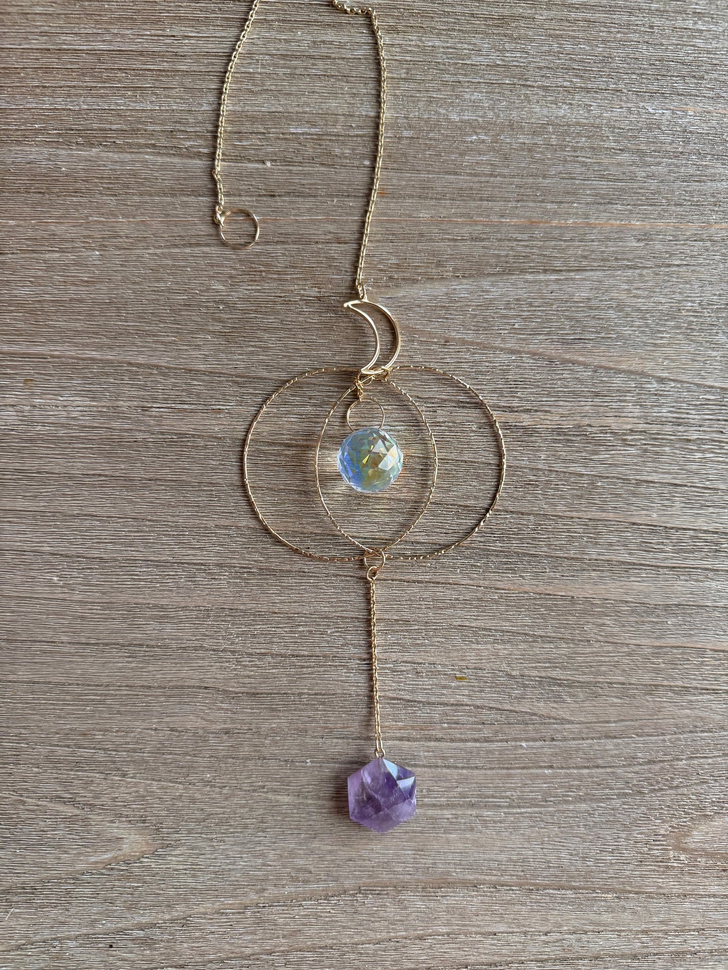 NEW ✨ Golden Moon Amethyst Sun Catcher