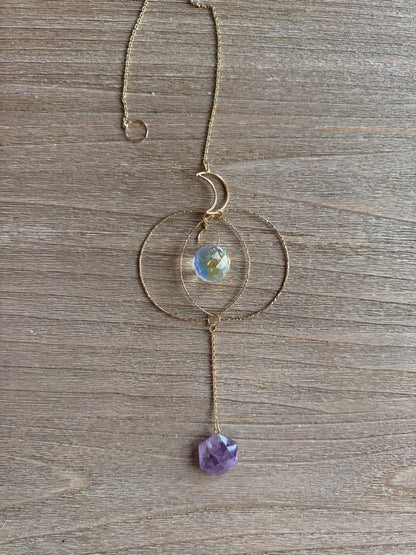 NEW ✨ Golden Moon Amethyst Sun Catcher