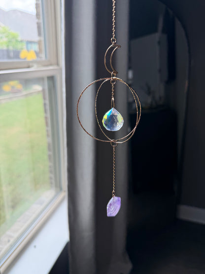 NEW ✨ Golden Moon Amethyst Sun Catcher