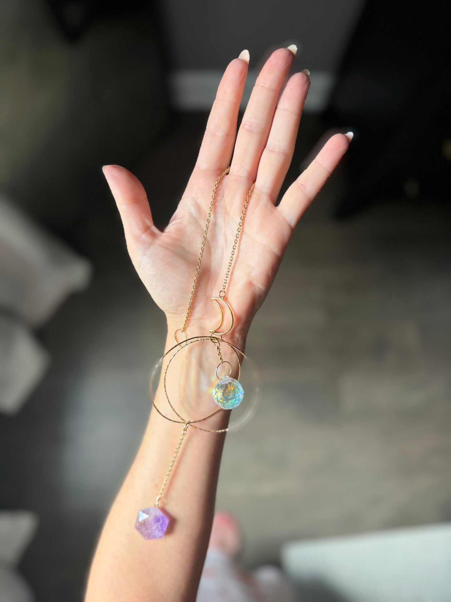 NEW ✨ Golden Moon Amethyst Sun Catcher